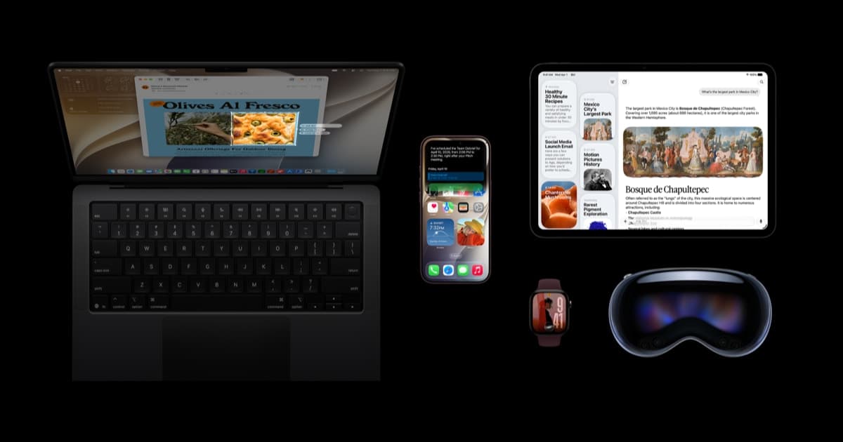 Equipos Apple mostrando las novedades de iOS 27, iPadOS 27 y macOS 27